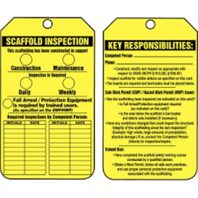 Rental store for SCAFFOLD INSPECTION TAG in Calgary AB